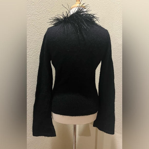 NEW Tristan & Iseut Mohair Wool Ostrich Feather Sweater Caridigan S - Picture 6 of 7